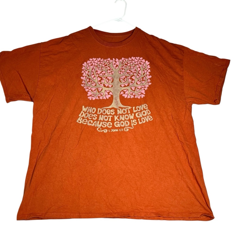 T-Shirt‎ Men's 2XL Who Does Not Love Pullover Tree Graphic Print Summer Orange